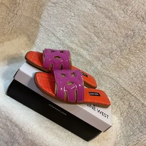 Nine West Pink Slide Sandals